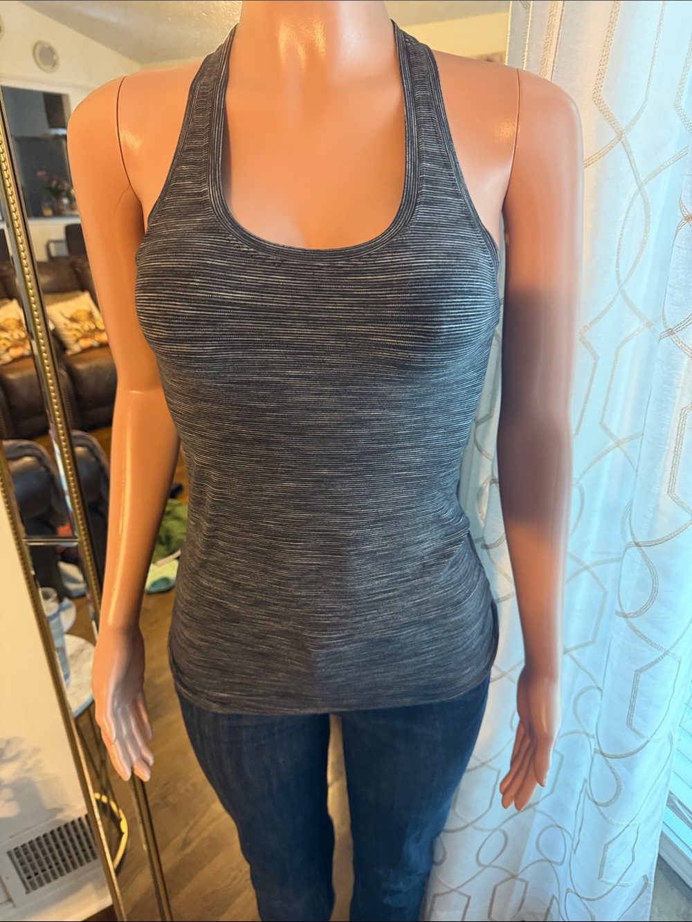 Sleeveless Racerback Tank Top - Charcoal Gray